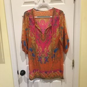 Sheer warm hue dress L